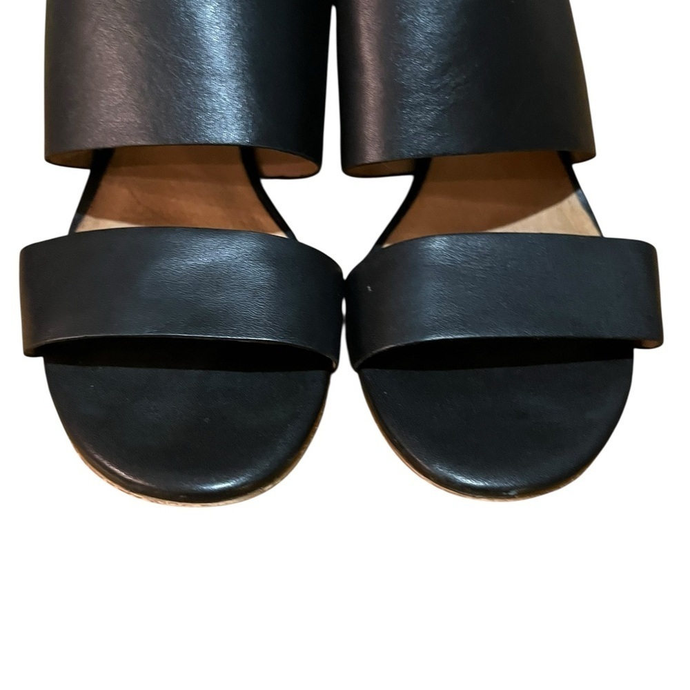 Madewell The Kiera Mule Chunky Wooden Block Black Leather Heel Sandal SZ 9 - Picture 12 of 15